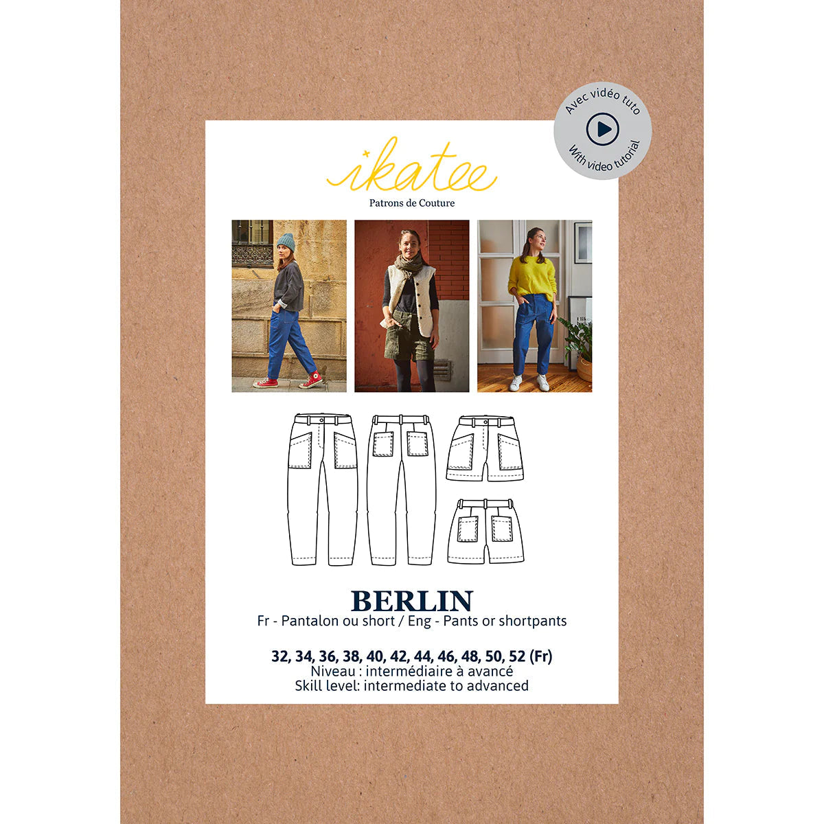 BERLIN Pantalon et Short - Patron de couture - IKATEE Patron de couture Ikatee | Gaspard et Léonie Tissus en ligne et Mercerie à Toulouse