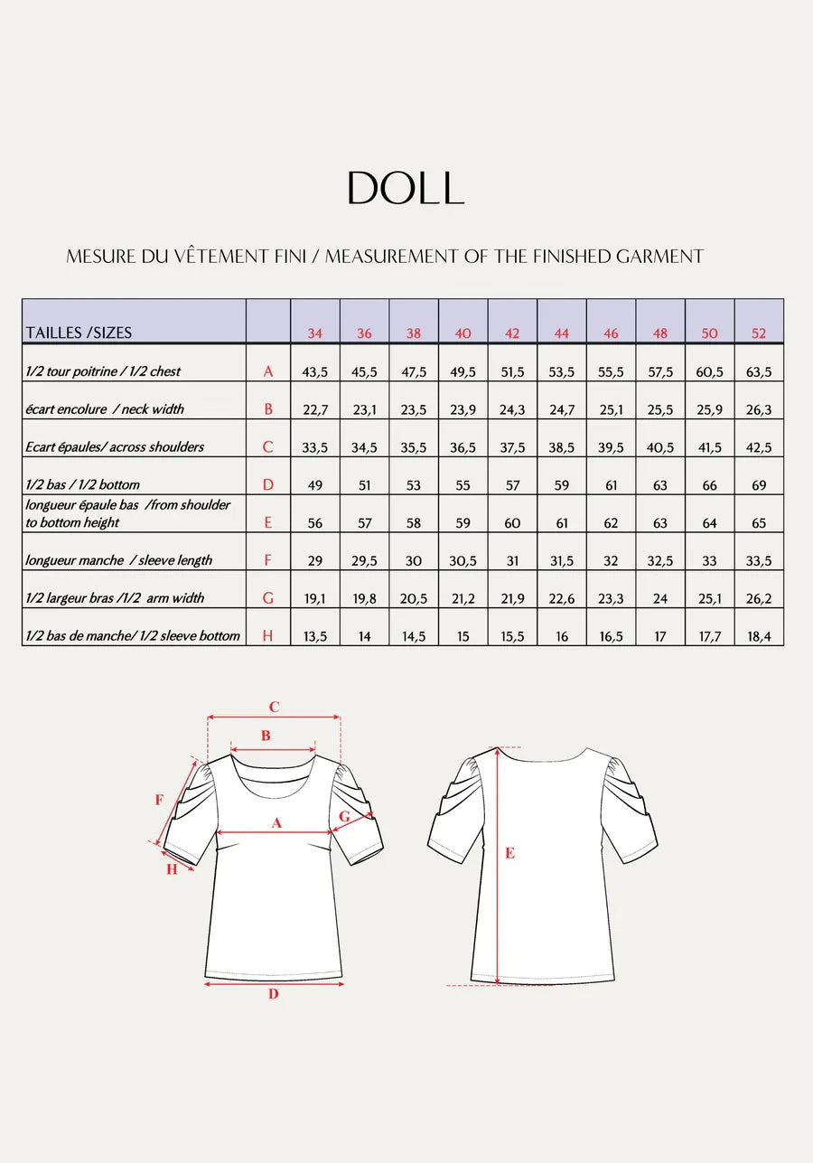 Blouse DOLL patron de couture pochette - MAISON FAUVE Patron de couture MAISON FAUVE | Gaspard et Léonie Tissus en ligne et Mercerie à Toulouse