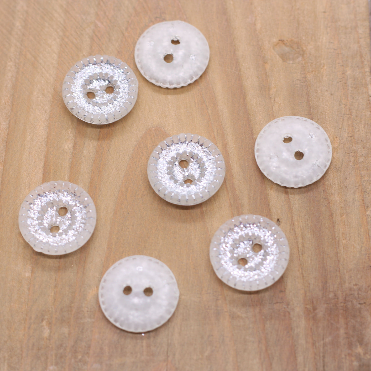 Bouton pailleté 15mm- Blanc transparent Mercerie Sélection Gaspard & Léonie | Gaspard et Léonie Tissus en ligne et Mercerie à Toulouse