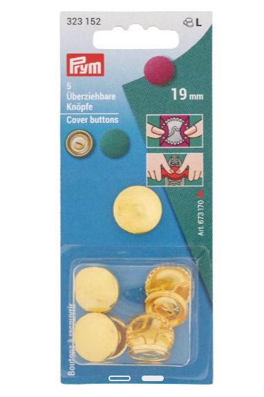 Boutons à recouvrir Métalliques 19mm - PRYM Mercerie Prym | Gaspard et Léonie Tissus en ligne et Mercerie à Toulouse