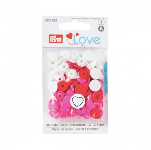 Boutons pression LOVE 12,4 mm (Disponibles en plusieurs coloris) Mercerie Prym | Gaspard et Léonie Tissus en ligne et Mercerie à Toulouse