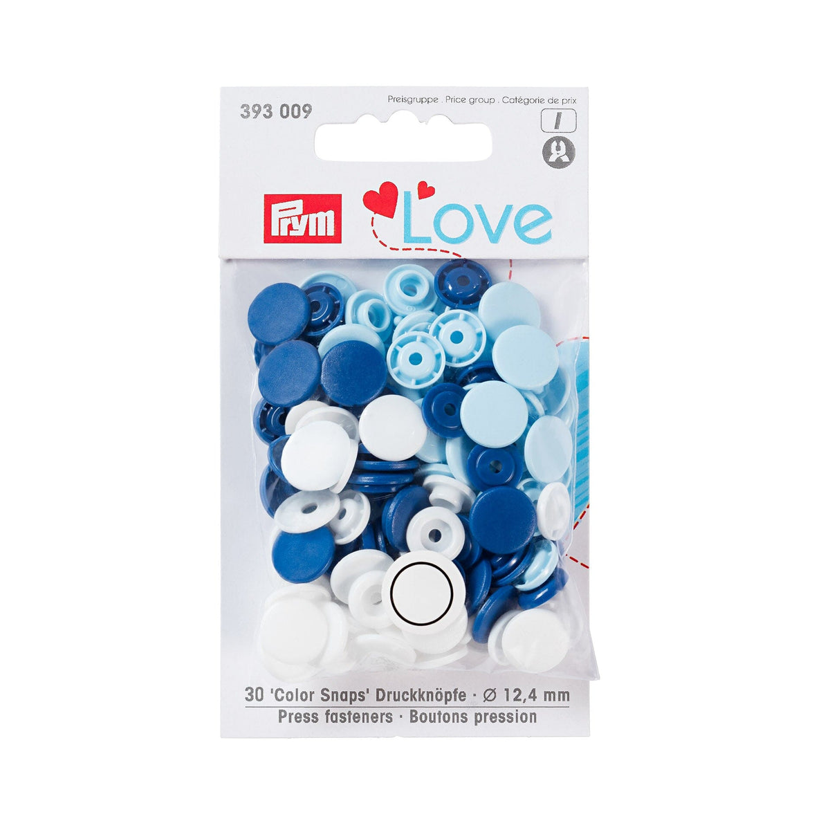 Boutons pression LOVE 12,4 mm Mercerie Prym | Gaspard et Léonie Tissus en ligne et Mercerie à Toulouse