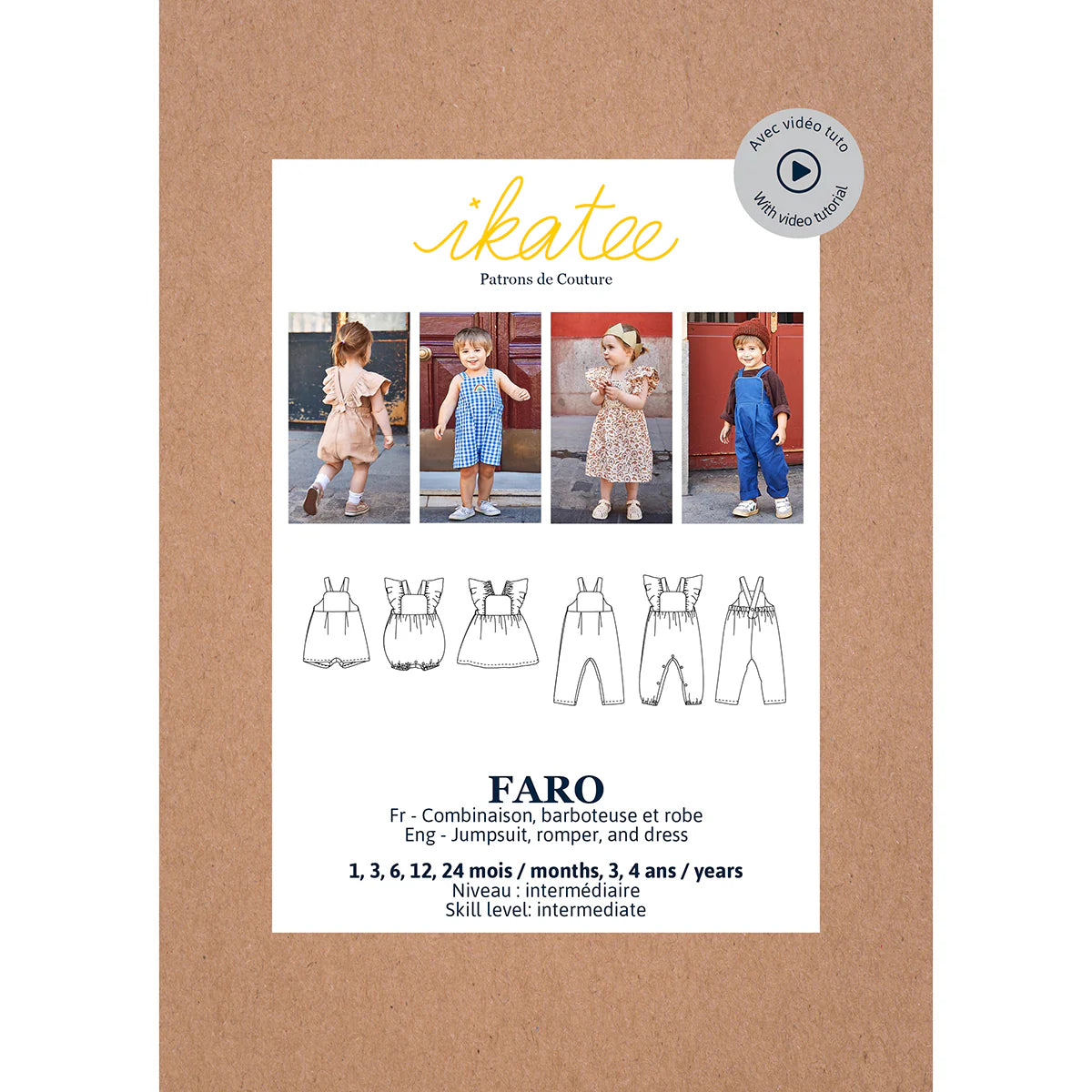 Combi/Barboteuse/Robe FARO - patron de couture pochette - IKATEE Patron de couture Ikatee | Gaspard et Léonie Tissus en ligne et Mercerie à Toulouse