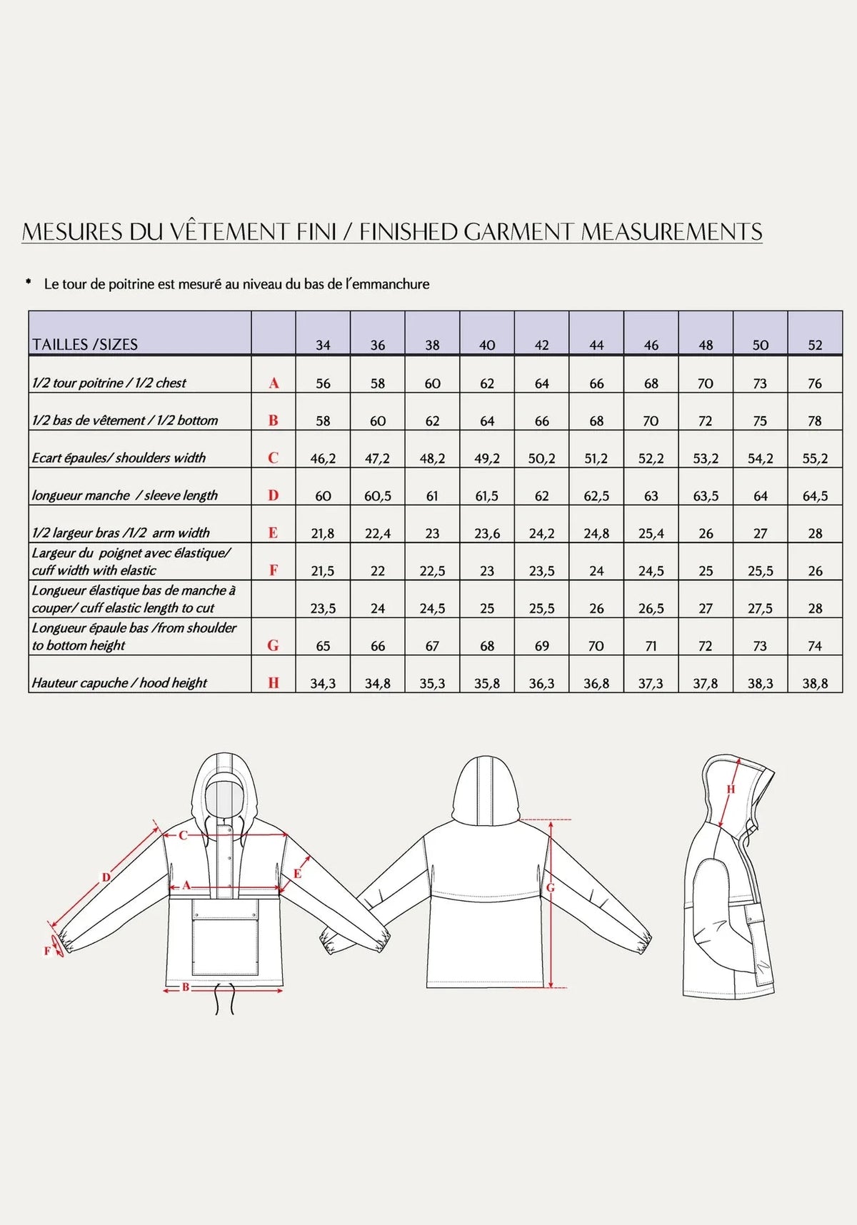 Coupe Vent RAFALE patron de couture pochette - MAISON FAUVE Patron de couture MAISON FAUVE | Gaspard et Léonie Tissus en ligne et Mercerie à Toulouse