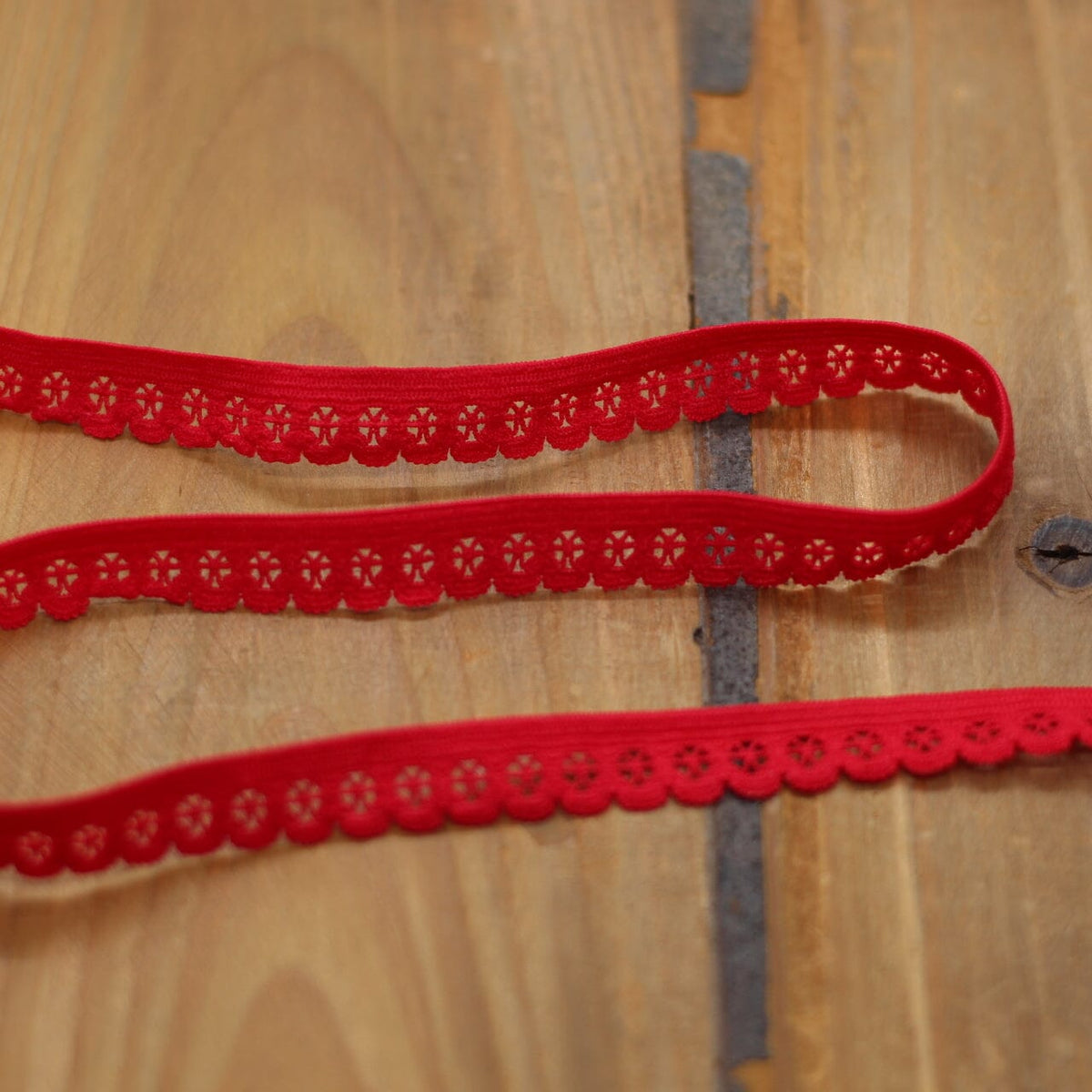Elastique Dentelle à picots lingerie 13mm - Rouge (vendu x10cm) Mercerie Sélection Gaspard & Léonie | Gaspard et Léonie Tissus en ligne et Mercerie à Toulouse