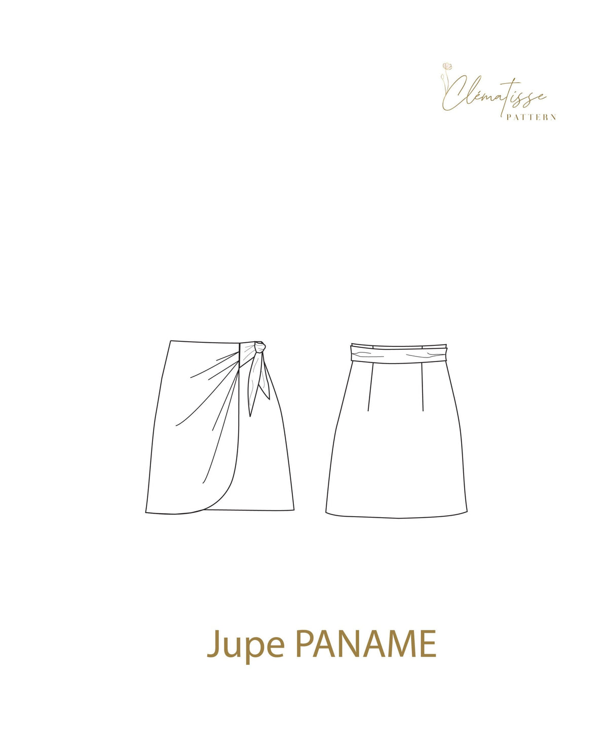 Jupe PANAME Patron de couture Pochette - CLEMATISSE PATTERN Patron de couture CLEMATISSE PATTERN | Gaspard et Léonie Tissus en ligne et Mercerie à Toulouse