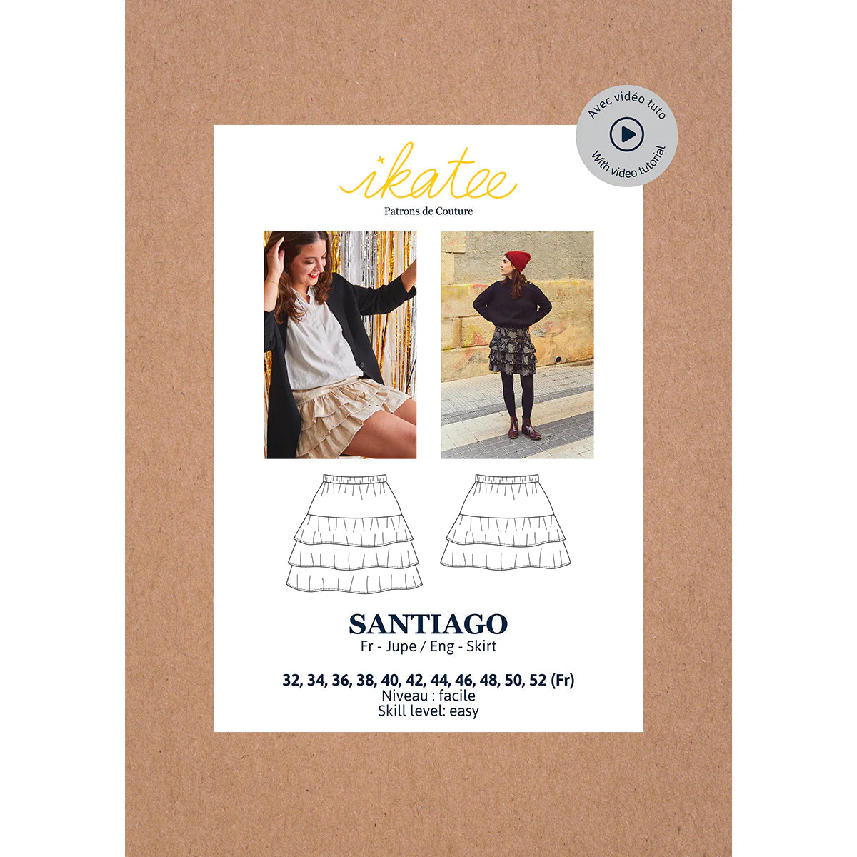 Jupe SANTIAGO - patron de couture pochette - IKATEE Patron de couture Ikatee | Gaspard et Léonie Tissus en ligne et Mercerie à Toulouse