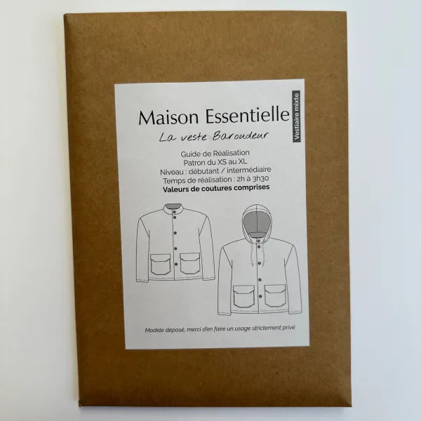 La veste BAROUDEUR mixte - Patron de couture pochette - MAISON ESSENTIELLE Patron de couture MAISON ESSENTIELLE | Gaspard et Léonie Tissus en ligne et Mercerie à Toulouse