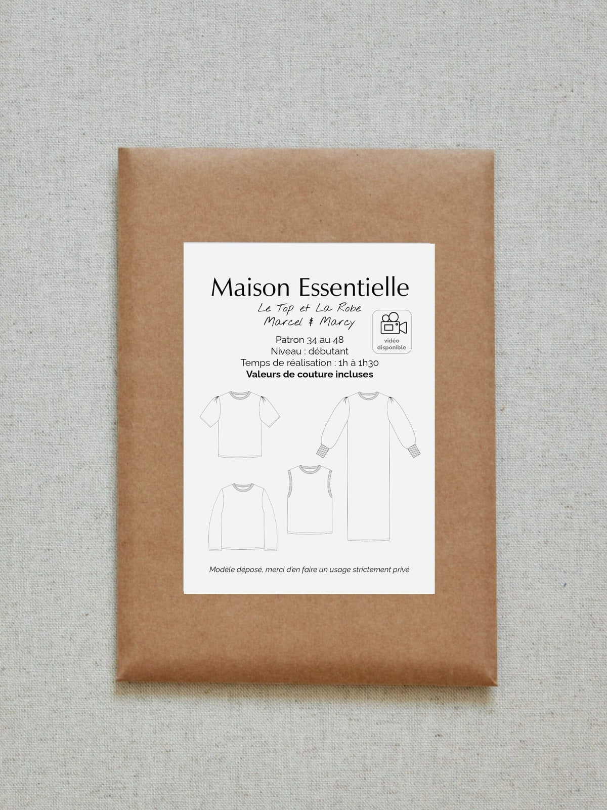 Le top et la robe Marcel & Marcy - Patron de couture pochette - MAISON ESSENTIELLE Patron de couture MAISON ESSENTIELLE | Gaspard et Léonie Tissus en ligne et Mercerie à Toulouse