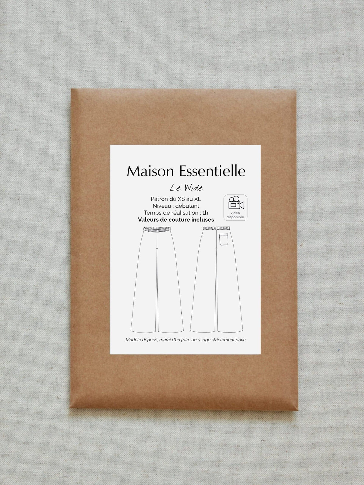 Le Wide - Patron de couture pochette - MAISON ESSENTIELLE Patron de couture MAISON ESSENTIELLE | Gaspard et Léonie Tissus en ligne et Mercerie à Toulouse