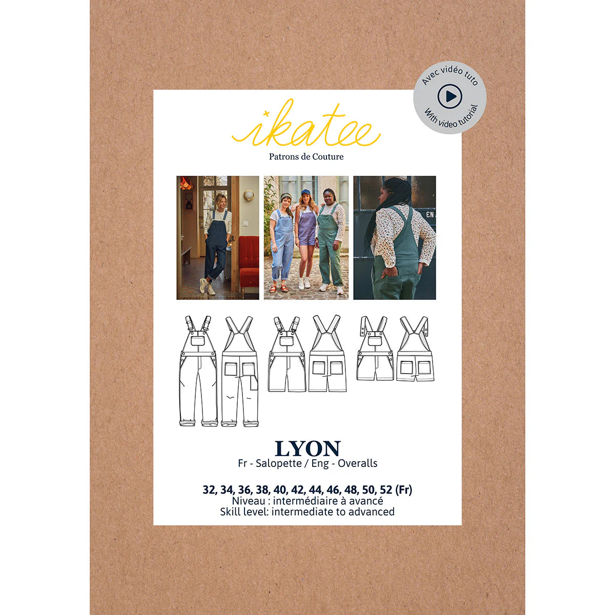 Salopette LYON - Patron de couture pochette - IKATEE Patron de couture Ikatee | Gaspard et Léonie Tissus en ligne et Mercerie à Toulouse
