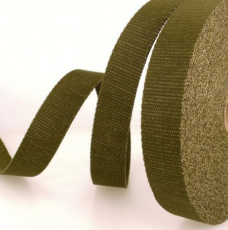 Sangle Métallisée Kaki/Or (Vendu x10cm) Mercerie Sélection Gaspard & Léonie | Gaspard et Léonie Tissus en ligne et Mercerie à Toulouse