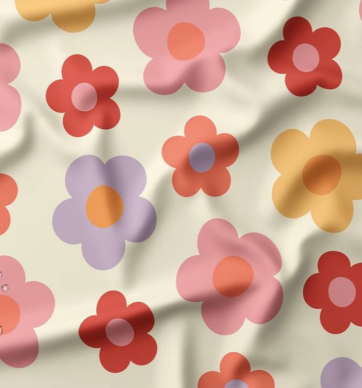 Tissu Ciré gome imperméable UTOPIA - Ecru/Rose (Vendu x10cm) Tissus DOMOTEX | Gaspard et Léonie Tissus en ligne et Mercerie à Toulouse