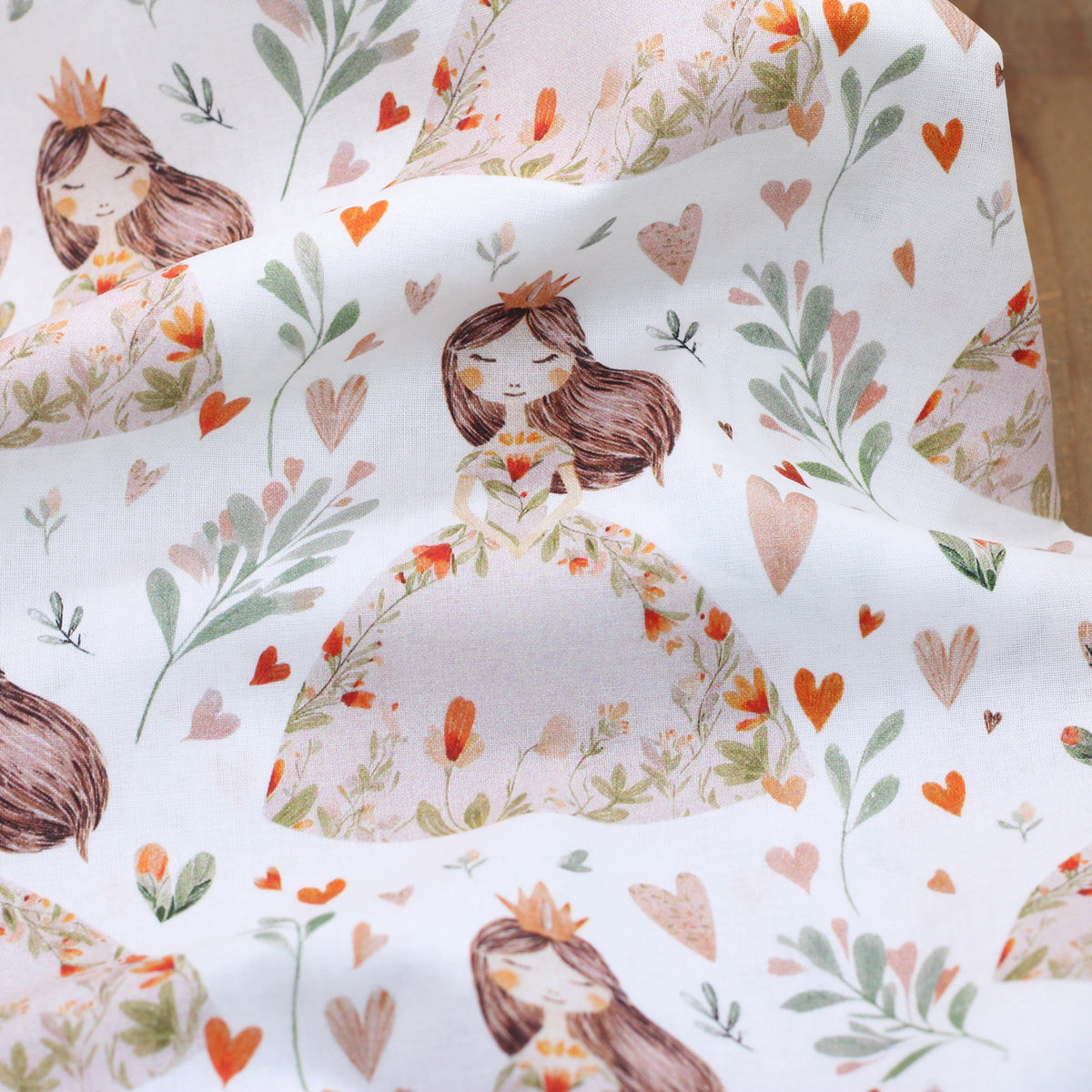Tissu coton - Poupées NIOUCHKA - Blanc/Rose (vendu x10cm) Tissus DOMOTEX | Gaspard et Léonie Tissus en ligne et Mercerie à Toulouse