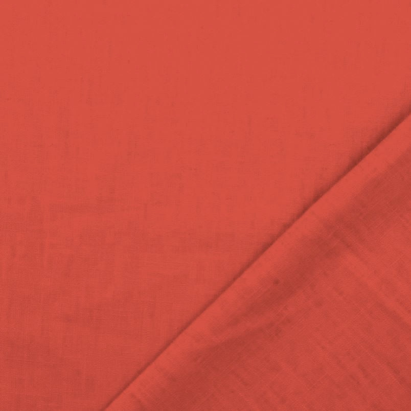Tissu Lin lavé Coton Uni - Rouge (Vendu x10cm) Tissus Sélection Gaspard & Léonie | Gaspard et Léonie Tissus en ligne et Mercerie à Toulouse