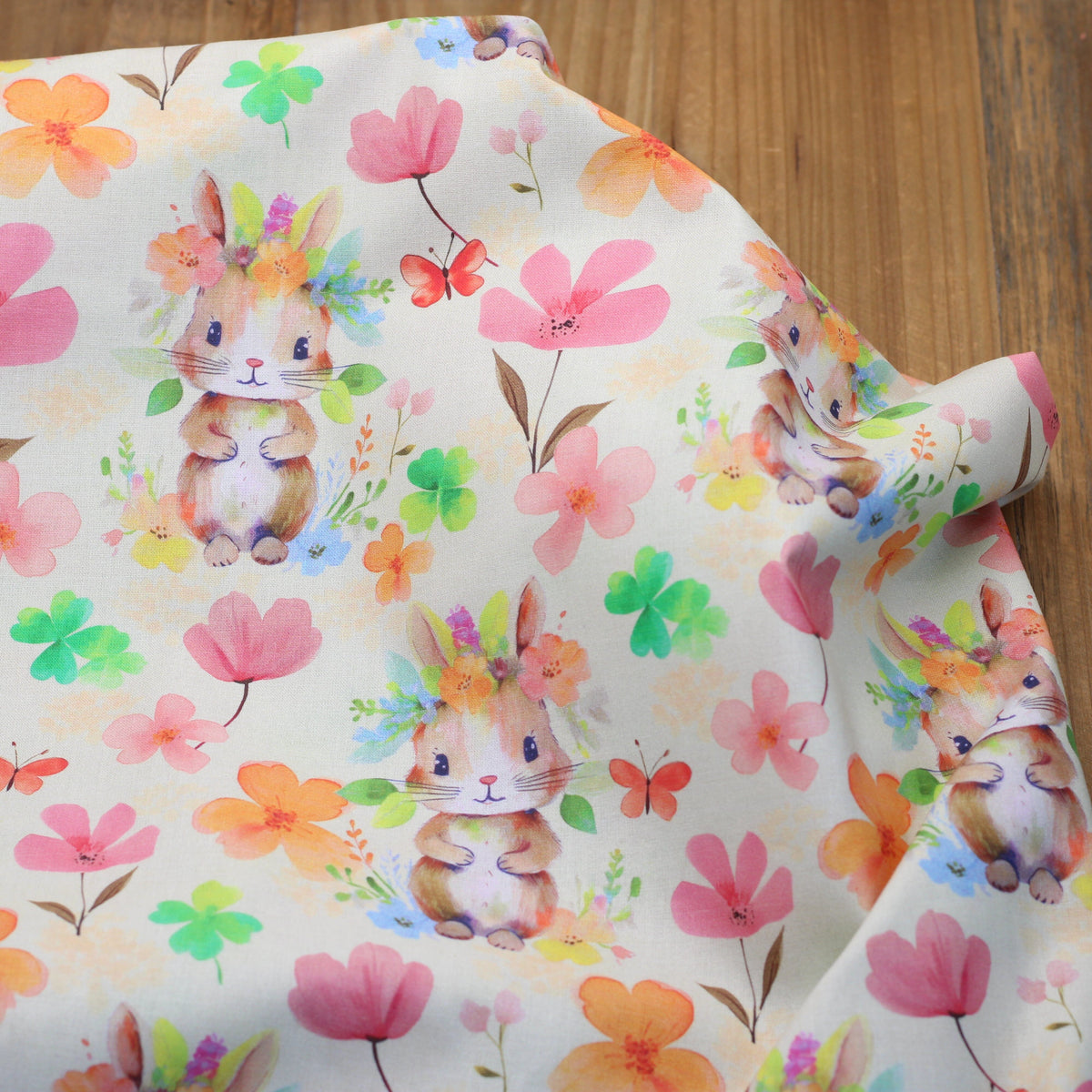 Tissu popeline de coton - BELLI LAPIN - (vendu x10cm) Tissus DOMOTEX | Gaspard et Léonie Tissus en ligne et Mercerie à Toulouse