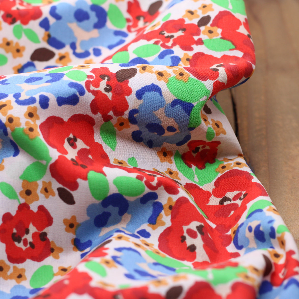 Tissu popeline de coton - ODALIE- Rouge (vendu x10cm) Tissus DOMOTEX | Gaspard et Léonie Tissus en ligne et Mercerie à Toulouse