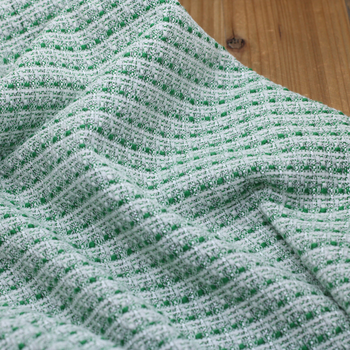 Tissu Tweed - ESMERALDA - Vert/Argent (Vendu x10cm) Tissus Sélection Gaspard & Léonie | Gaspard et Léonie Tissus en ligne et Mercerie à Toulouse