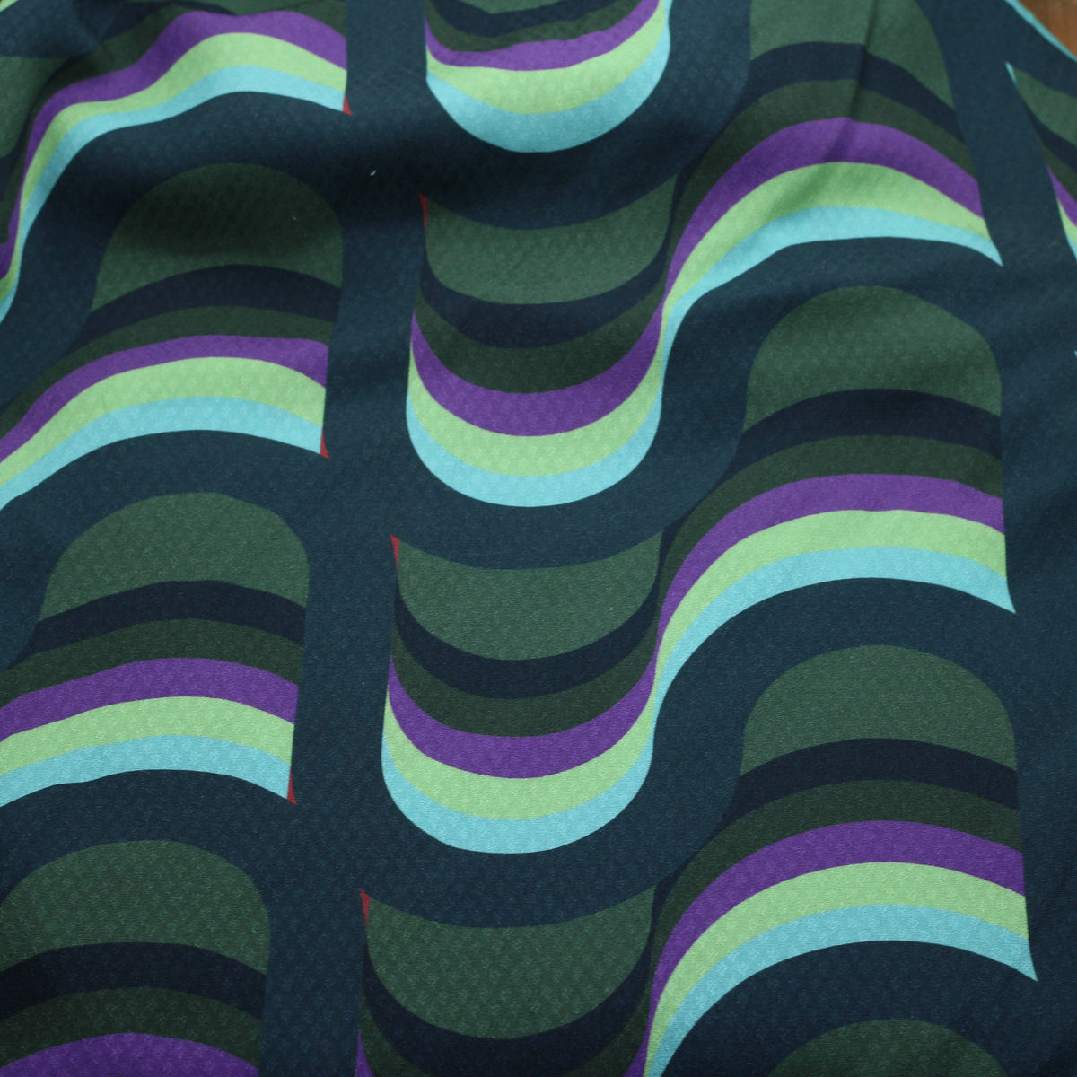 Tissu Viscose - JACQUARD ABSTRAIT WAVES - Vert (vendu x10cm) Tissus Sélection Gaspard & Léonie | Gaspard et Léonie Tissus en ligne et Mercerie à Toulouse