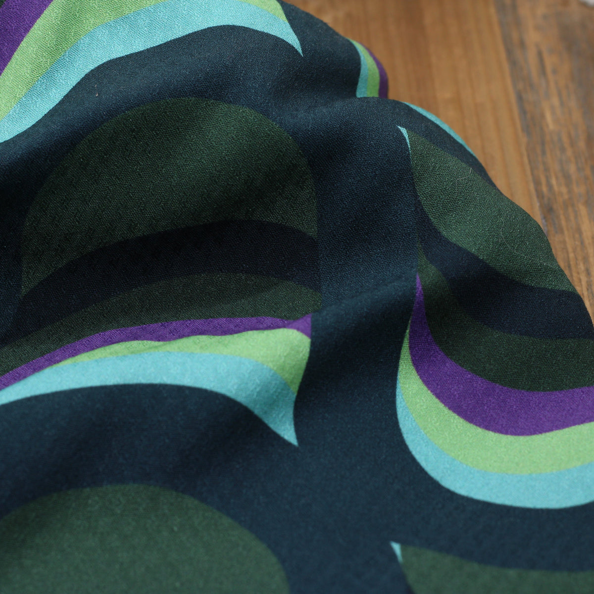 Tissu Viscose - JACQUARD ABSTRAIT WAVES - Vert (vendu x10cm) Tissus Sélection Gaspard & Léonie | Gaspard et Léonie Tissus en ligne et Mercerie à Toulouse