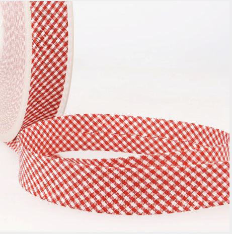Biais petits carreaux Vichy - Rouge 20mm (vendu x10cm) Mercerie Sélection Gaspard & Léonie | Gaspard et Léonie Tissus en ligne et Mercerie à Toulouse