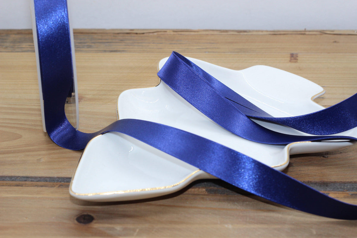 Biais Satin uni COL:11 18mm Bleu (Vendu x10cm) - L'atelier de Gaspard et Léonie