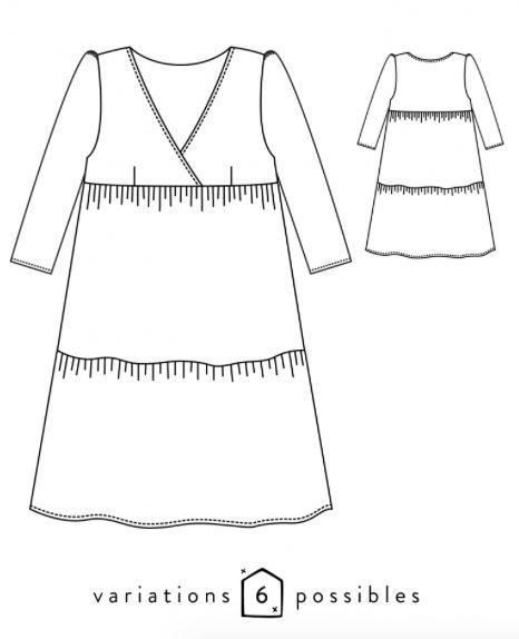 Blouse ou Robe femme EUGENIE Patron de couture pochette - L'atelier de Gaspard et Léonie