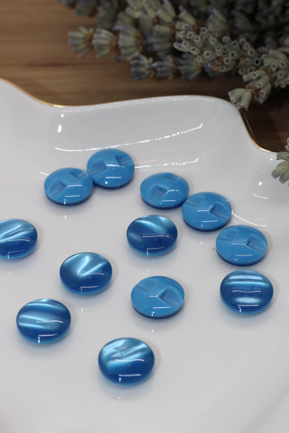 Bouton "Bonbon" Bleu - L'atelier de Gaspard et Léonie