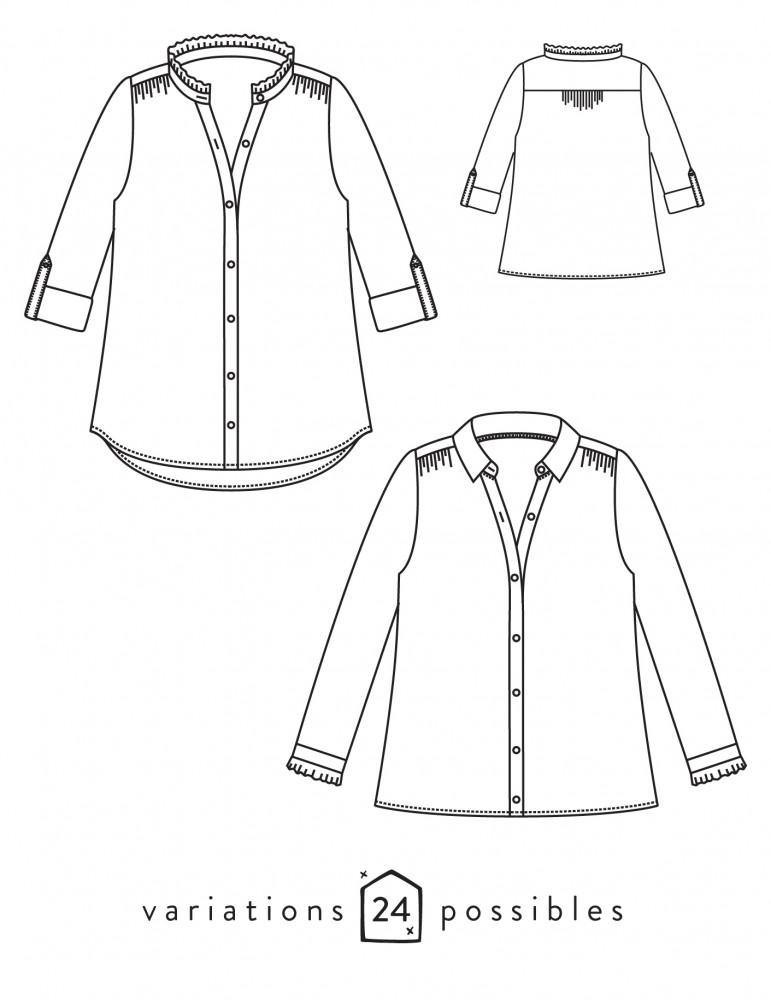 Chemise femme AZUR Patron de couture pochette - L'atelier de Gaspard et Léonie