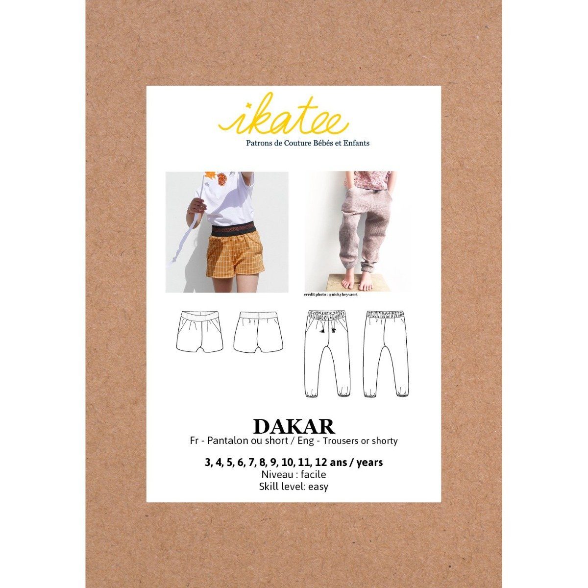 DAKAR Pantalon/Short patron de couture pochette Patron de couture Ikatee | Gaspard et Léonie Tissus Mercerie Toulouse