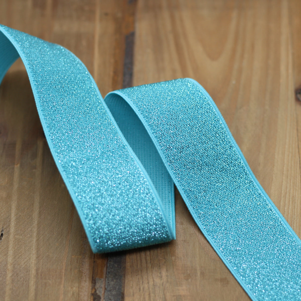 Elastique Large Lurex Bleu turquoise (Vendu x10cm) Mercerie Sélection Gaspard & Léonie | Gaspard et Léonie Tissus en ligne et Mercerie à Toulouse