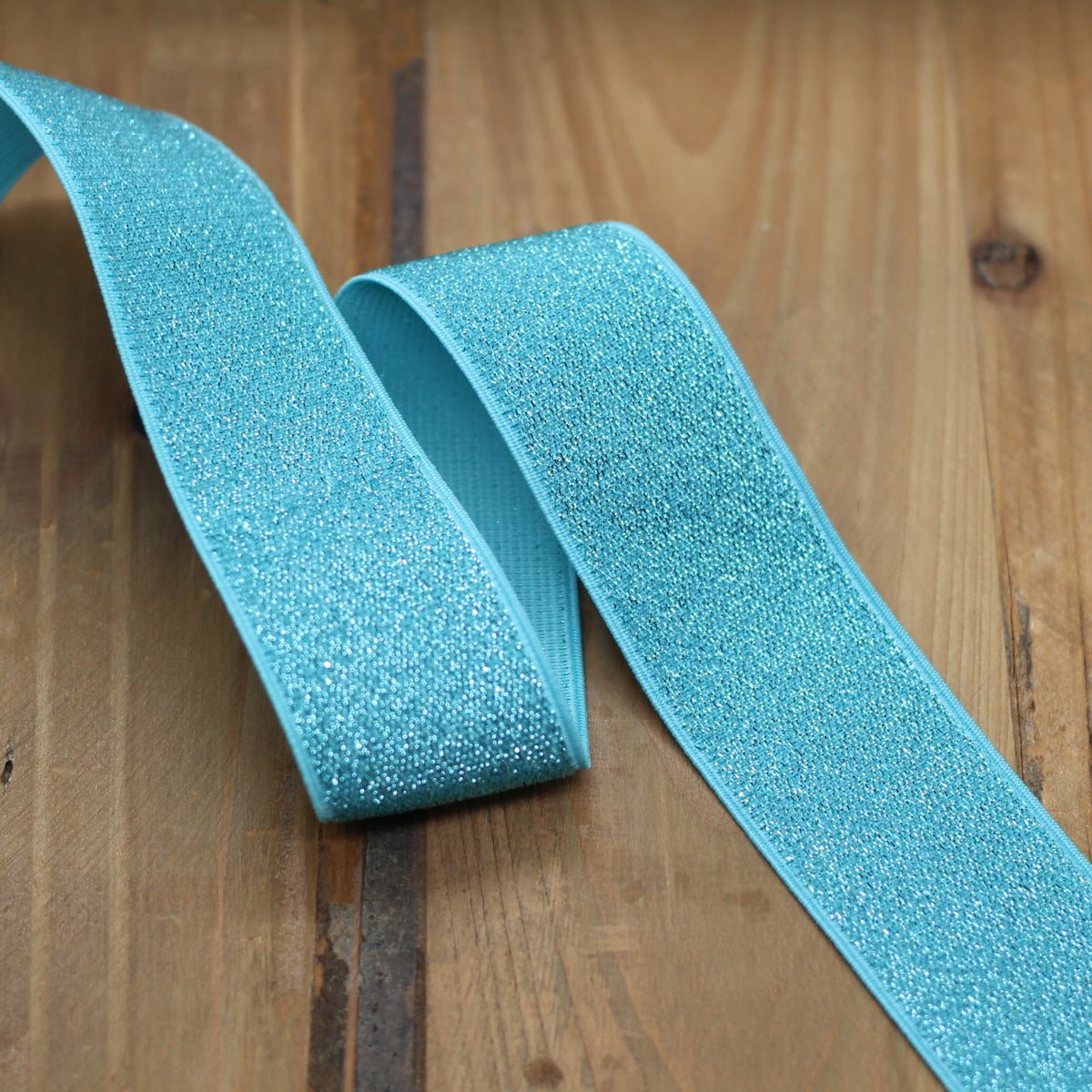 Elastique Large Lurex Bleu turquoise (Vendu x10cm) Mercerie Sélection Gaspard & Léonie | Gaspard et Léonie Tissus en ligne et Mercerie à Toulouse