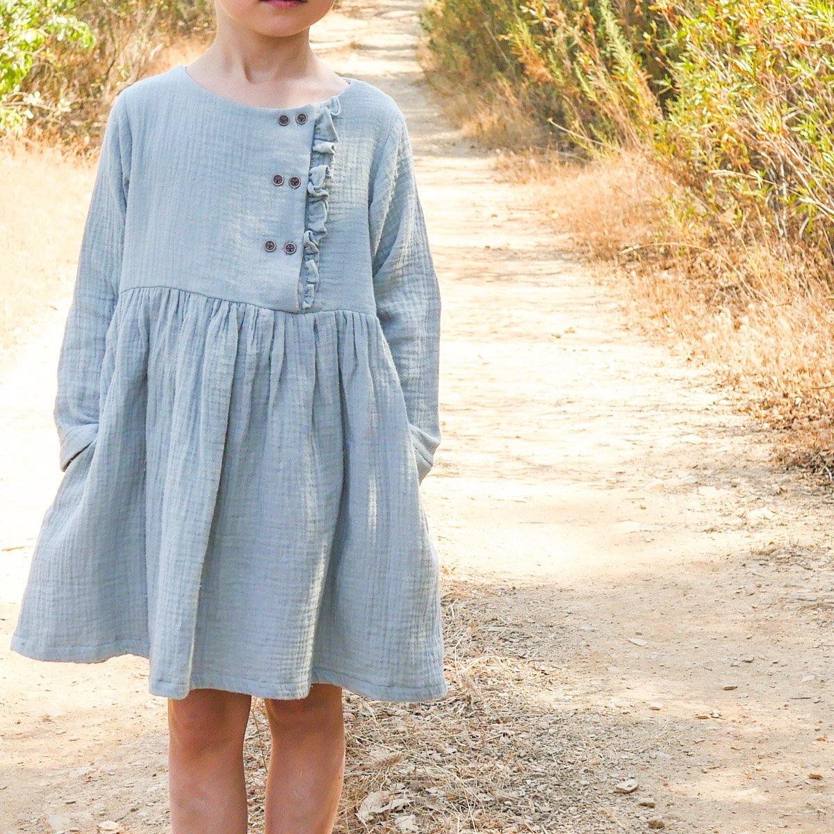 ELONA Enfant Blouse ou Robe patron de couture pochette - L'atelier de Gaspard et Léonie
