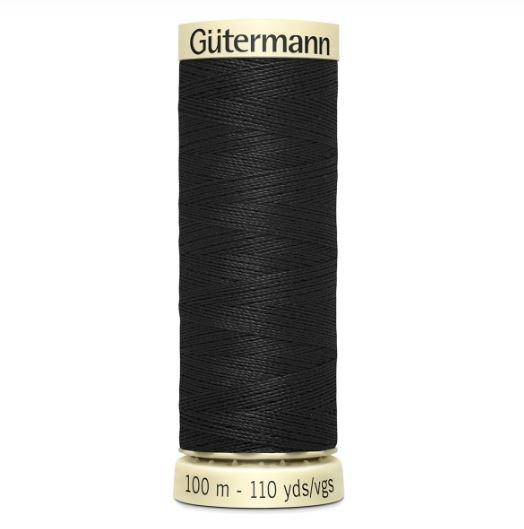 Fil à coudre Gütermann Polyester - 000 Noir - L'atelier de Gaspard et Léonie