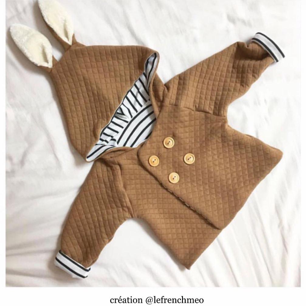 GRAND’OURSE KIDS Gilet Veste Peignoir Imperméable Mixte patron de couture pochette - L'atelier de Gaspard et Léonie