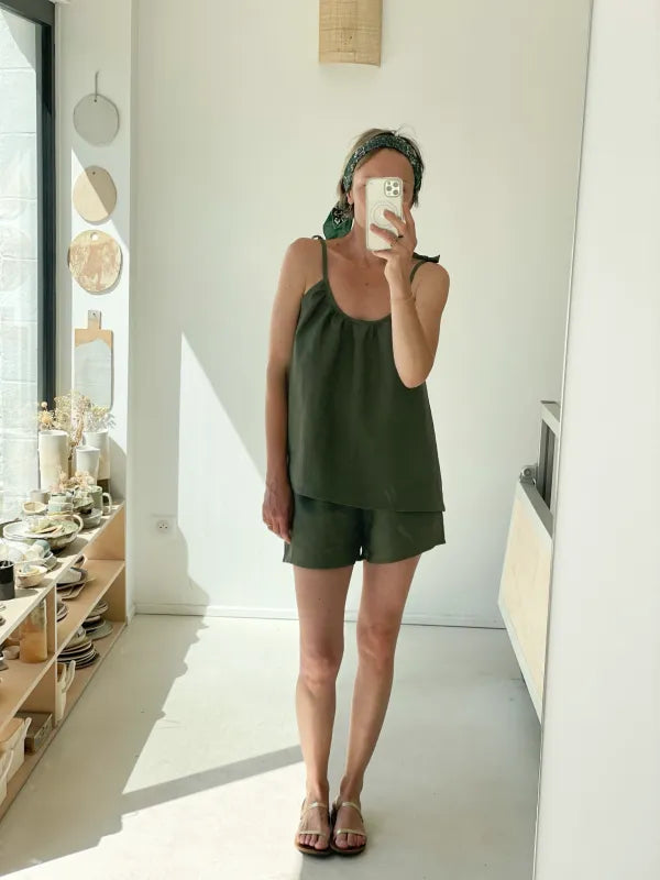 Les tenues d'été top / short / combishort - Patron de couture pochette - MAISON ESSENTIELLE Patron de couture MAISON ESSENTIELLE | Gaspard et Léonie Tissus en ligne et Mercerie à Toulouse