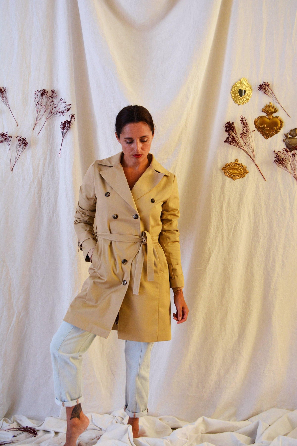 Manteau/Trench TSAR Patron de couture Pochette - L'atelier de Gaspard et Léonie