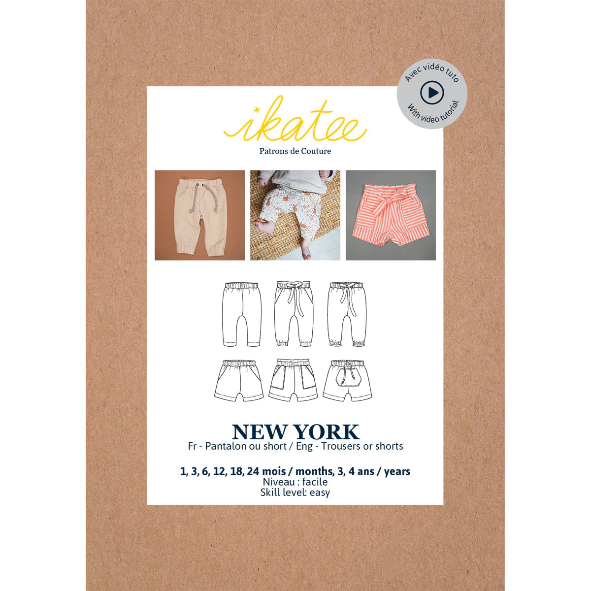 Pantalon NEW YORK patron de couture pochette - IKATEE Patron de couture Ikatee | Gaspard et Léonie Tissus en ligne et Mercerie à Toulouse