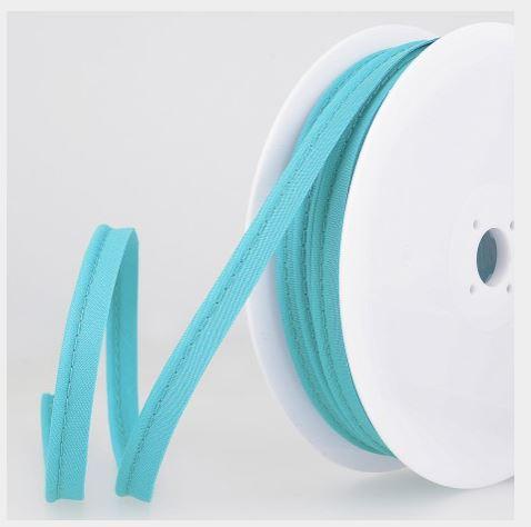 Passepoil Bleu turquoise 10mm Col:20 (vendu 10cm) - L'atelier de Gaspard et Léonie