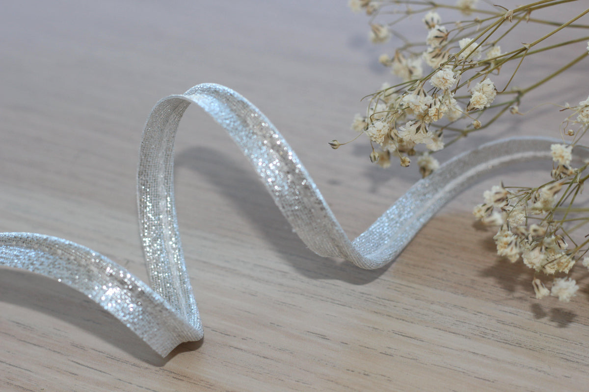 Passepoil Lamé argenté 10mm Col:002 (Vendu x10cm) - L'atelier de Gaspard et Léonie