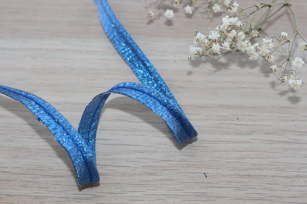 Passepoil Lamé bleu 10mm Col:3610 - L'atelier de Gaspard et Léonie
