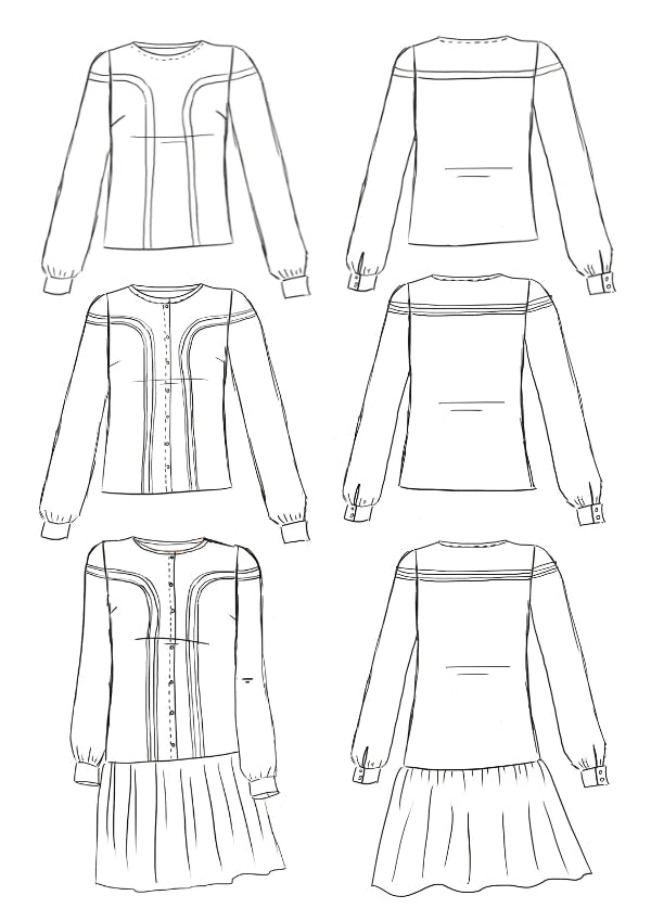 Robe/Blouse TRIBECA Patron de couture Pochette - MAISON FAUVE Patron de couture MAISON FAUVE | Gaspard et Léonie Tissus en ligne et Mercerie à Toulouse