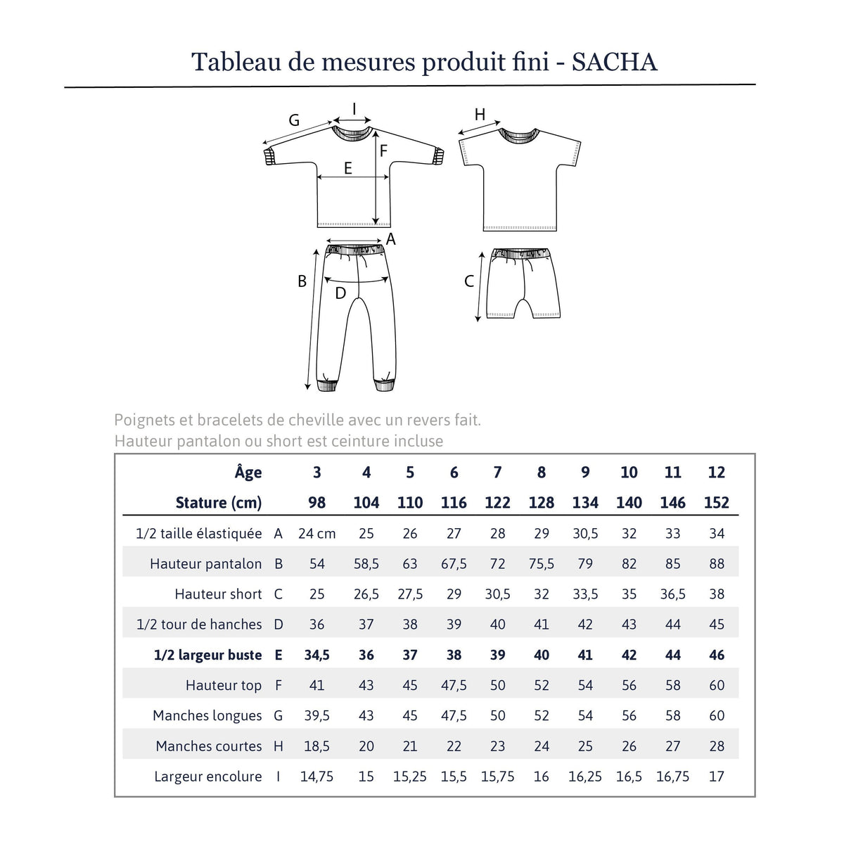 SACHA Pyjama Mixte patron de couture pochette Patron de couture Ikatee | Gaspard et Léonie Tissus Mercerie Toulouse