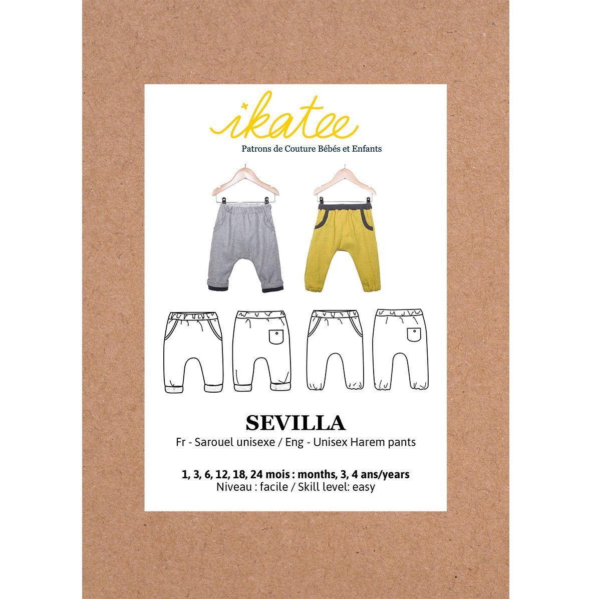 SEVILLA Enfant Sarouel patron de couture pochette Patron de couture Ikatee | Gaspard et Léonie Tissus Mercerie Toulouse