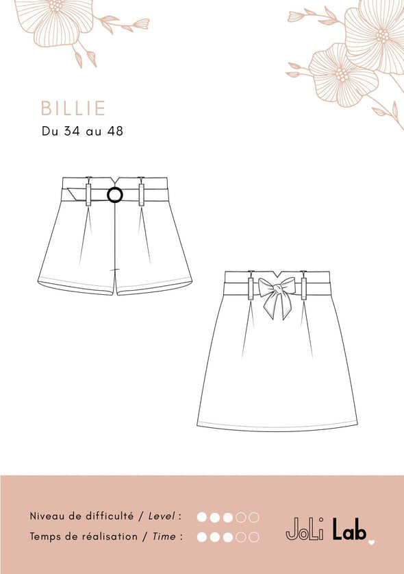Short et Jupe BILLIE - Patron de couture pochette JOLI LAB Patron de couture JOLI LAB | Gaspard et Léonie Tissus en ligne et Mercerie à Toulouse