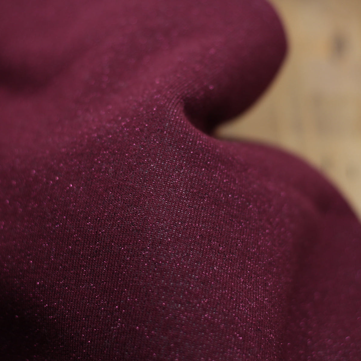 Tissu French Terry Glitter Bordeaux Lie de vin (Vendu x10cm) Tissus Sélection Gaspard & Léonie | Gaspard et Léonie Tissus en ligne et Mercerie à Toulouse