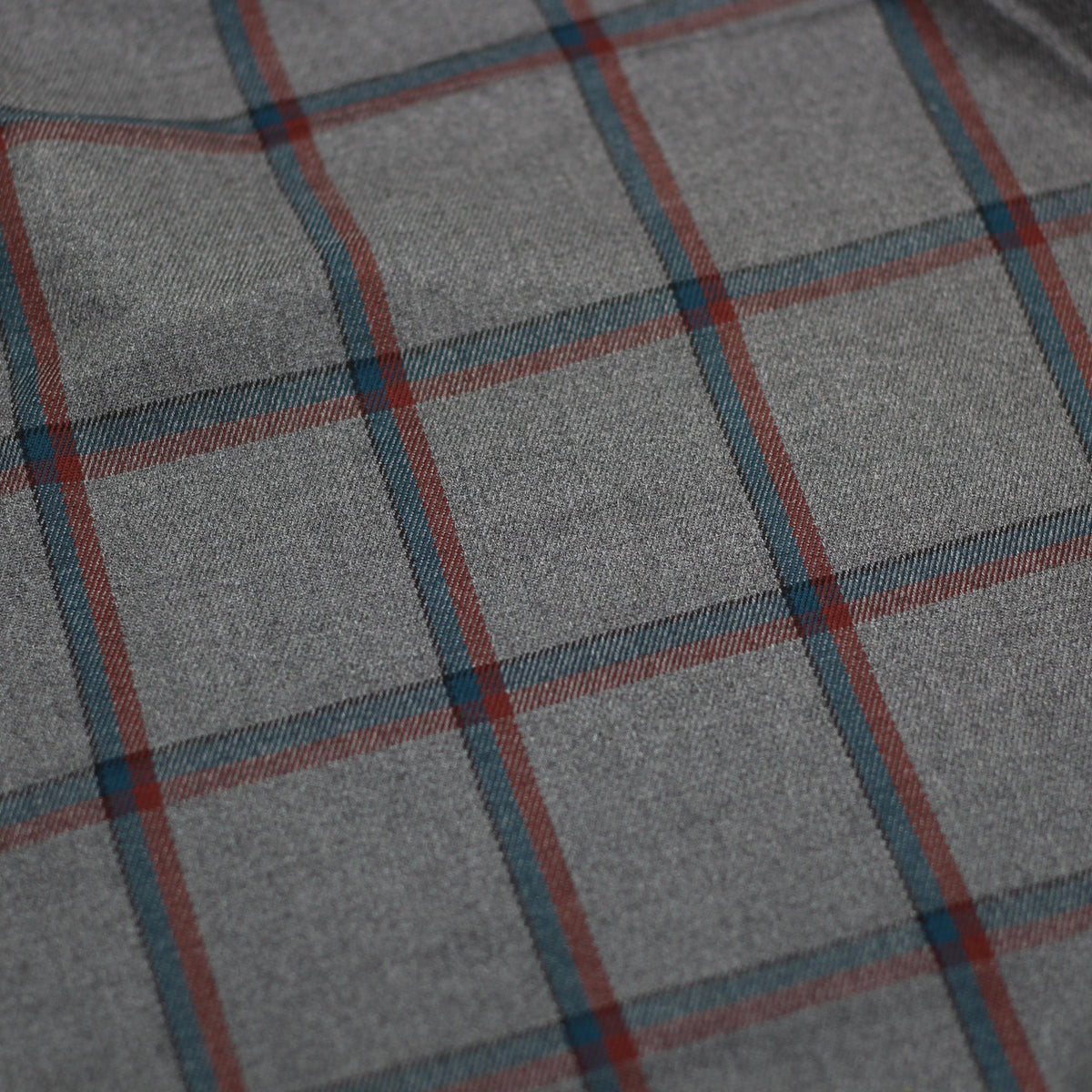 Tissu Jacquard TARTAN Bleu pétrole/Rouge - Gris (Vendu x10cm) Tissus Sélection Gaspard & Léonie | Gaspard et Léonie Tissus Mercerie Toulouse