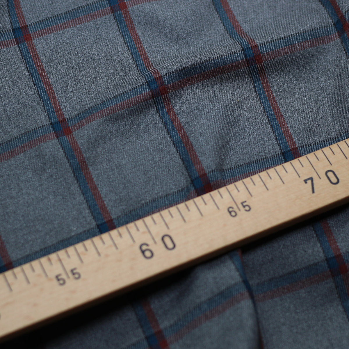 Tissu Jacquard TARTAN Bleu pétrole/Rouge - Gris (Vendu x10cm) Tissus Sélection Gaspard & Léonie | Gaspard et Léonie Tissus Mercerie Toulouse