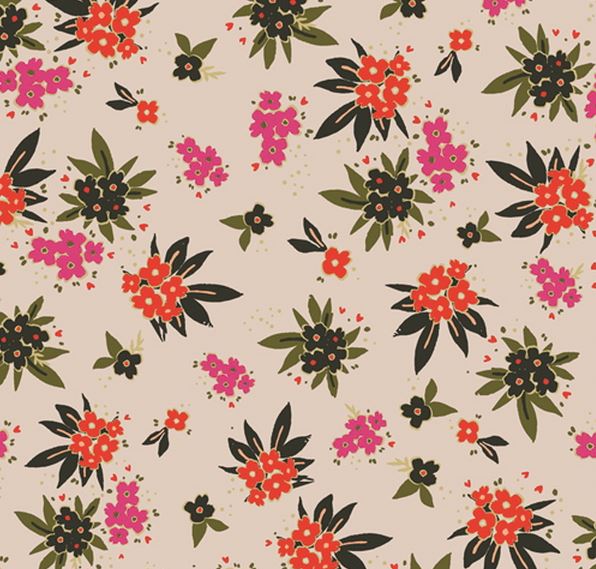 Tissu popeline de Coton - OPEN HEART_A (Vendu x10cm) Tissus ART GALLERY Fabrics | Gaspard et Léonie Tissus en ligne et Mercerie à Toulouse