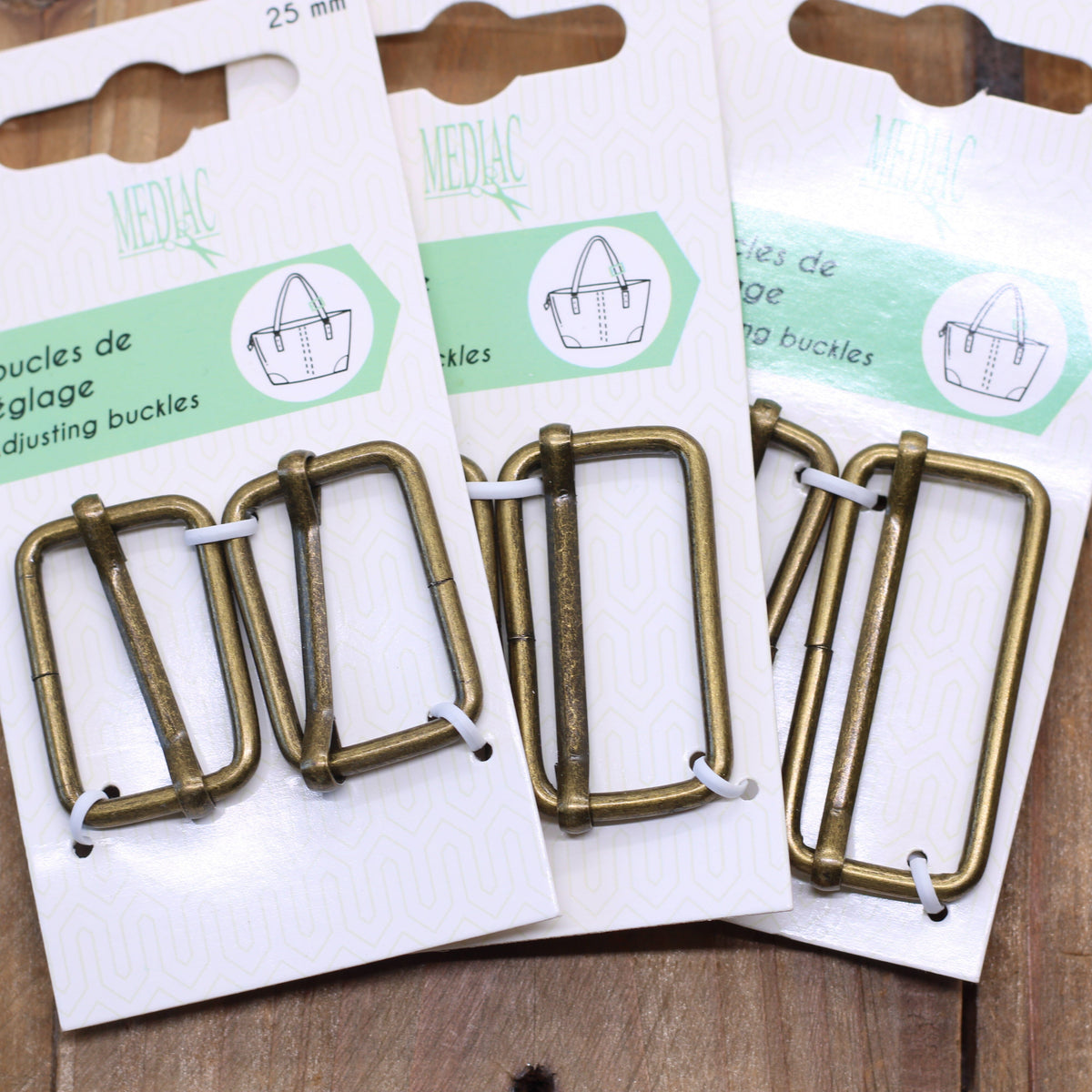Boucles coulisses rectangles métalliques - Bronze Mercerie L'atelier de Gaspard et Léonie | Gaspard et Léonie Tissus en ligne et Mercerie à Toulouse